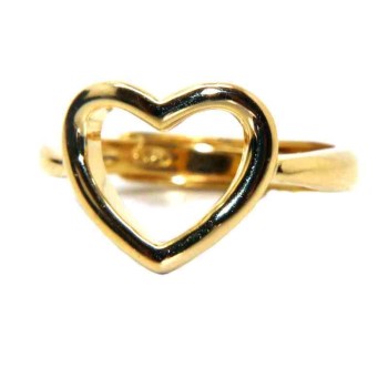 NSA|Anello donna cuore regolabile in argento 925 oro giallo NALBORI