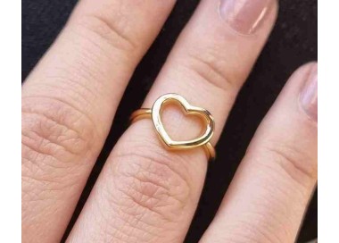NSA|Anello donna cuore regolabile in argento 925 oro giallo NALBORI