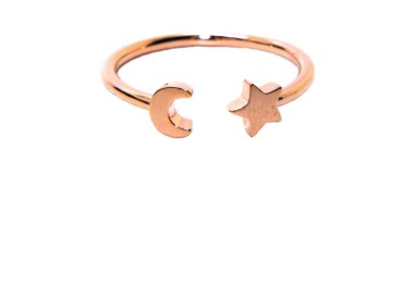 NSA|moon star ring 925 silver rose gold plated woman NALBORI
