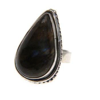 NSA|Anello etnico donna argento 925 goccia Labradorite misura 17