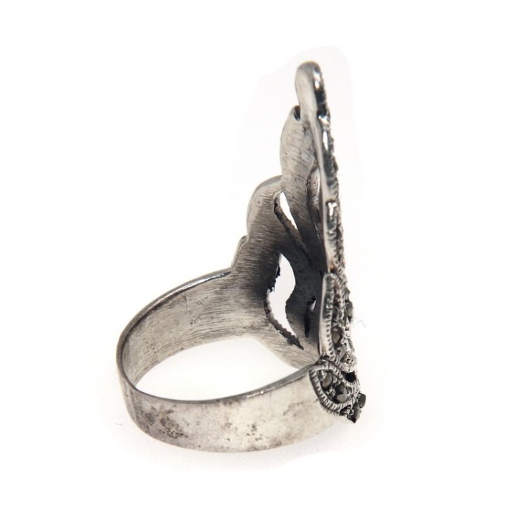 NSA|925 silver ring high flamed with marcasite size 18 ethnic woman girl