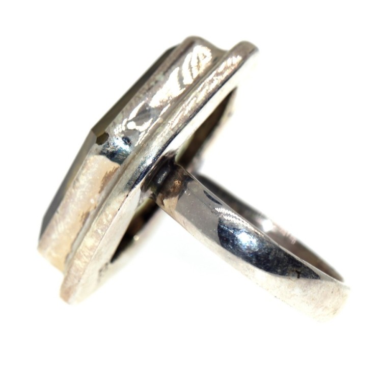 NSA|anello argento 925 pietra quarzo limone giallo citrino naturale donna misura 17