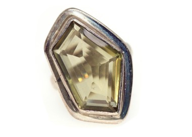 NSA|anello argento 925 pietra quarzo limone giallo citrino naturale donna misura 17