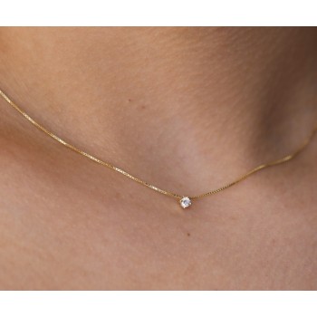 NSA|necklace point of light 925 silver zircon 3mm 42cm woman brand NALBORI