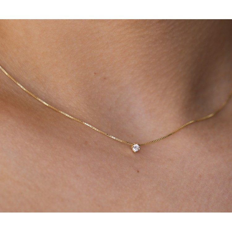 NSA|collana punto luce argento 925 zircone 3mm 42cm donna marca NALBORI bagno rodio giallo rosa