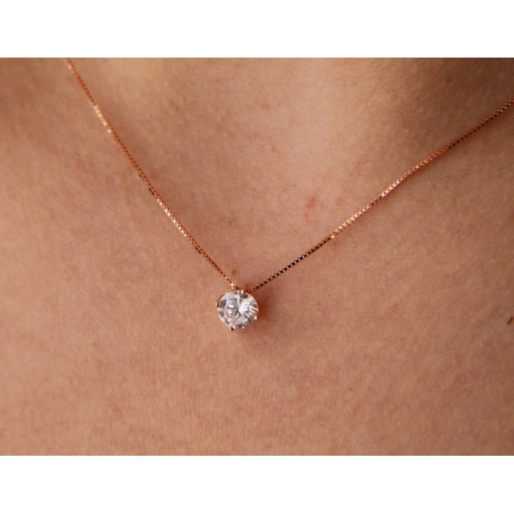 NSA|necklace point of light 925 silver zircon 6mm 42cm woman brand NALBORI