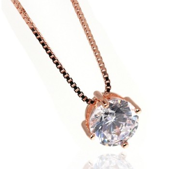 NSA|collana punto luce argento 925 zircone 6mm 42cm donna marca NALBORI bagno rodio giallo rosa