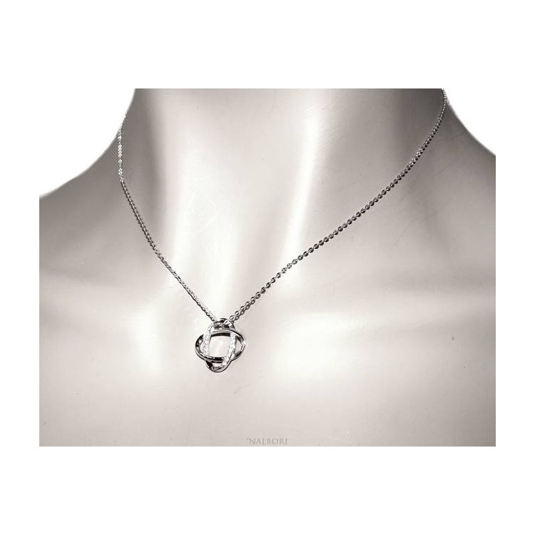 NSA|Melody 925 silver necklace intertwined ellipses and zircons woman brand NALBORI