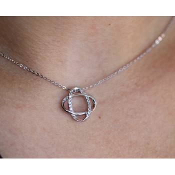 NSA|Melody 925 silver necklace intertwined ellipses and zircons woman brand NALBORI