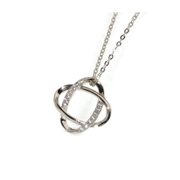 NSA|Melody 925 silver necklace intertwined ellipses and zircons woman brand NALBORI