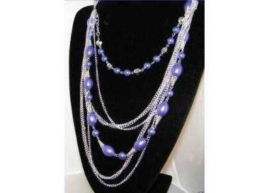NSA|long millefili necklace purple mother-of-pearl pearls alloy jewellery