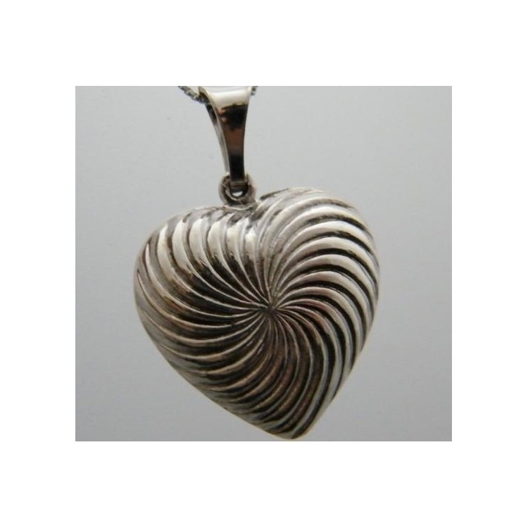 NSA|925 silver engraved heart necklace for women