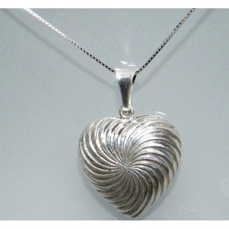 NSA|925 silver engraved heart necklace for women