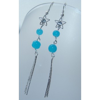 NSA|earrings silver jewelery pendant opalescent white pearls rhinestones