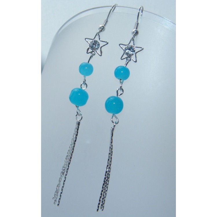 NSA|earrings silver jewelery pendant opalescent white pearls rhinestones