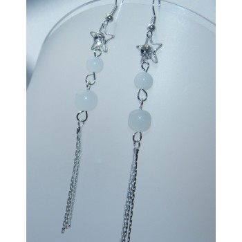 NSA|earrings silver jewelery pendant opalescent white pearls rhinestones