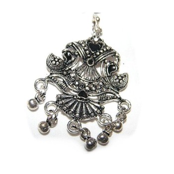 NSA|ethnic silver pendant with bells for woman