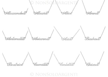 NSA|hypoallergenic steel necklace with laser cut woman name