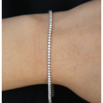 NSA|Tennis bracelet silver 925 thin colored zircons rose gold yellow black