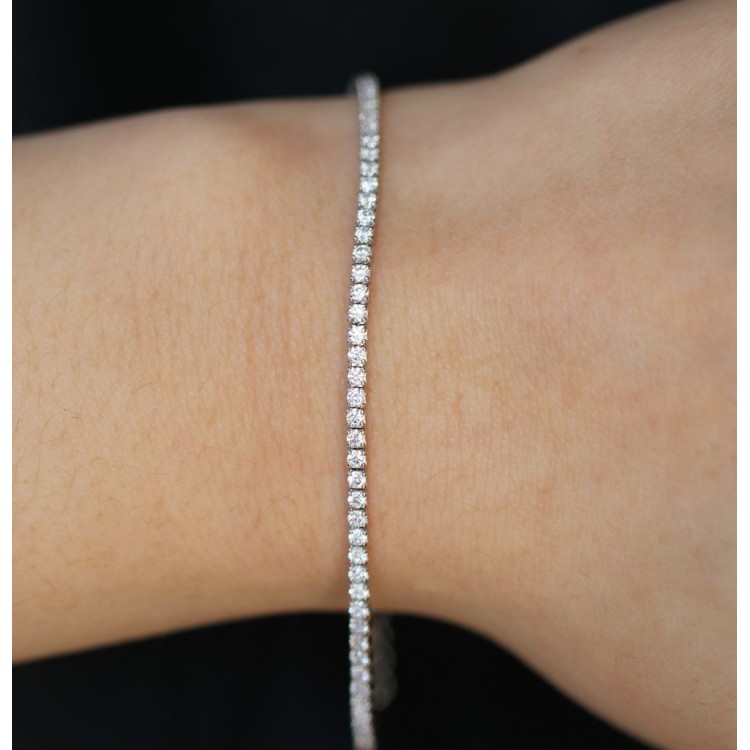 NSA|Tennis bracelet silver 925 thin colored zircons rose gold yellow black