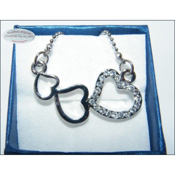 NSA|Silver necklace with central 3 women's gradation hearts