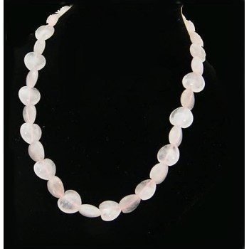 NSA|collana donna con cuori in quarzo rosa naturale pietre