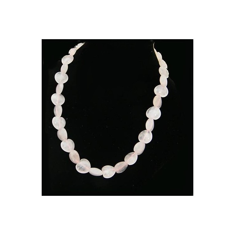 NSA|collana donna con cuori in quarzo rosa naturale pietre