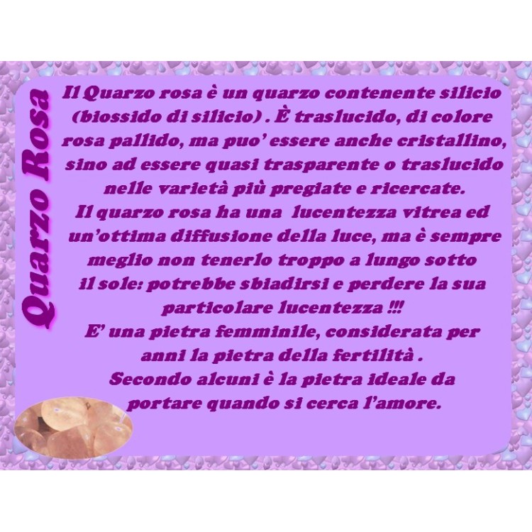 NSA|collana donna con cuori in quarzo rosa naturale pietre