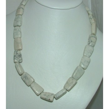 NSA|Collana donna pietre howlite bianche a girocollo