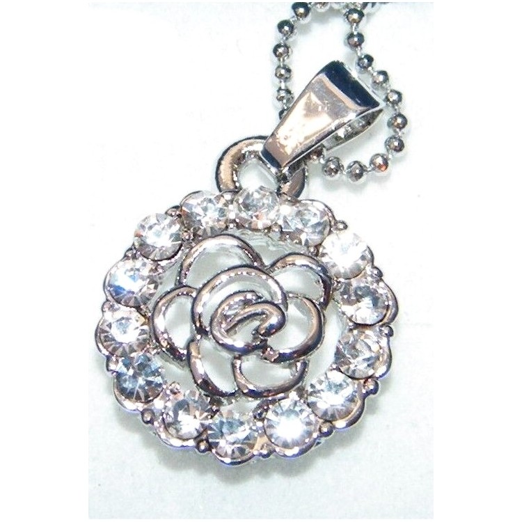 NSA|rhinestone flower pendant necklace diamond balls woman