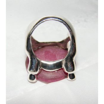 NSA|925 silver garnet and corundum ring size 15 ethnic ruby root