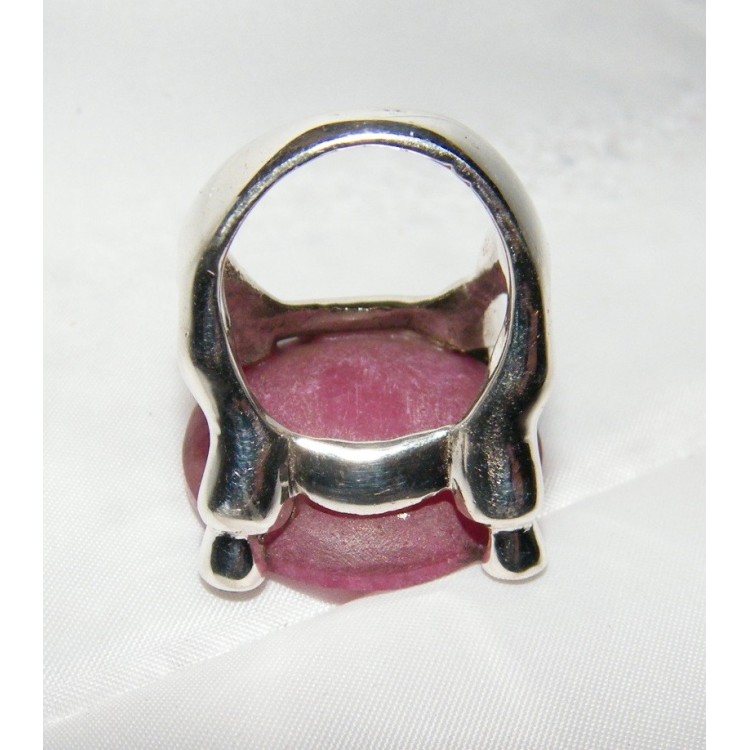 NSA|925 silver garnet and corundum ring size 15 ethnic ruby root