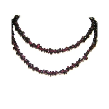 NSA|Collana pietre dure Filo Chips GRANATO 88 cm Senza la chiusura