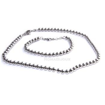 NSA|ARGENTO 925 : Collana e Bracciale palline 