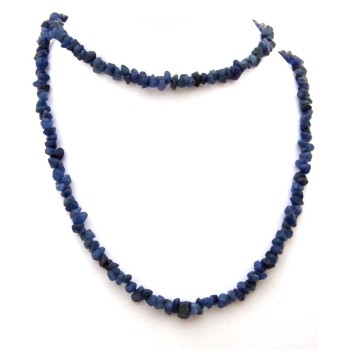 NSA|Chips long wire necklace with natural sodalite hard stones 87 cm without clasp