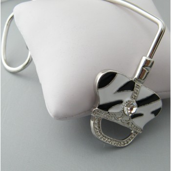 NSA|black and white enamelled rhinestone hook purse clasp