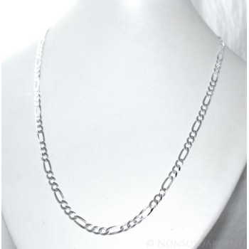 NSA|ARGENTO 925 : Collana e Bracciale uomo catena figaro 5 mm modello 3 + 1 sbiancata e piena