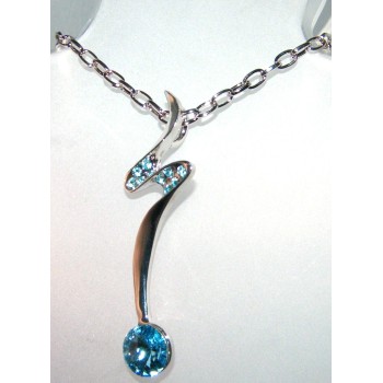 NSA|Collana Bigiotteria Ciondolo lungo strass cognac azzurro