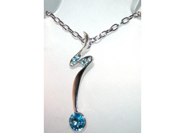 NSA|Costume Jewelery Necklace Long cognac rhinestone pendant