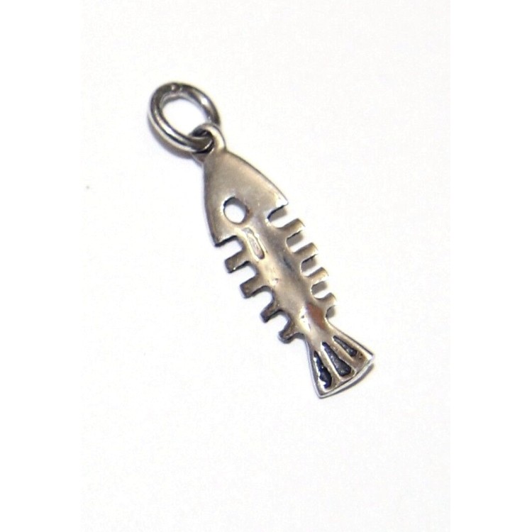NSA|925 silver fish bone small charm pendant for bracelets and necklaces
