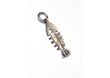 NSA|925 silver fish bone small charm pendant for bracelets and necklaces