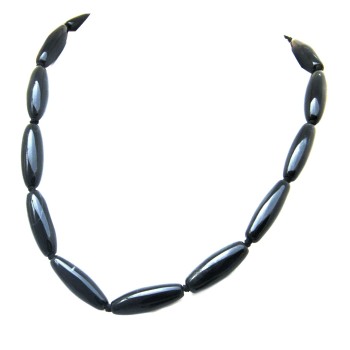 NSA|black elongated pearl necklace ethnic choker stones