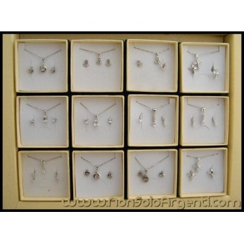 NSA|Half moon set in 925 silver necklace and matching earrings