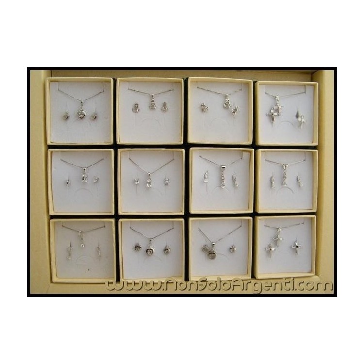 NSA|Half moon set in 925 silver necklace and matching earrings