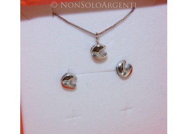 NSA|Half moon set in 925 silver necklace and matching earrings