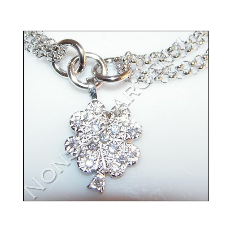 NSA|925 silver bracelet charm four-leaf clover horn zircon nut and pendant