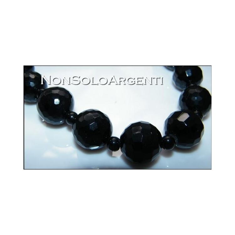 NSA|collana agata nera torchon pietre naturali per donna