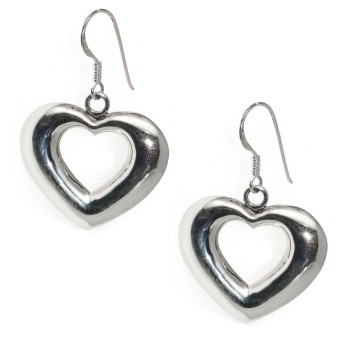 NSA|earrings 925 silver rounded heart pierced woman pendants with hook