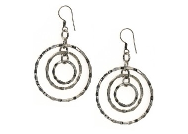NSA|925 silver earrings hammered motion pendants whirling circles