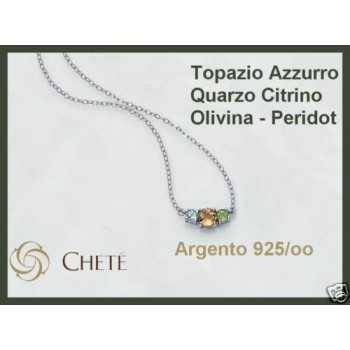 NSA|collana collier argento 925 citrino peridot topazio naturali CHETE LAROCHE donna